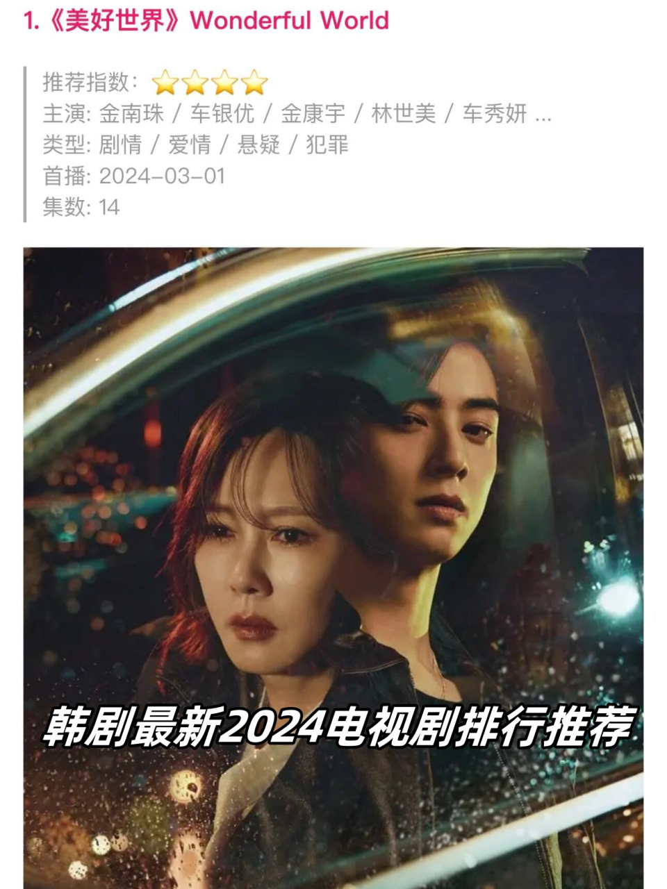 2024年最新韩剧排行榜